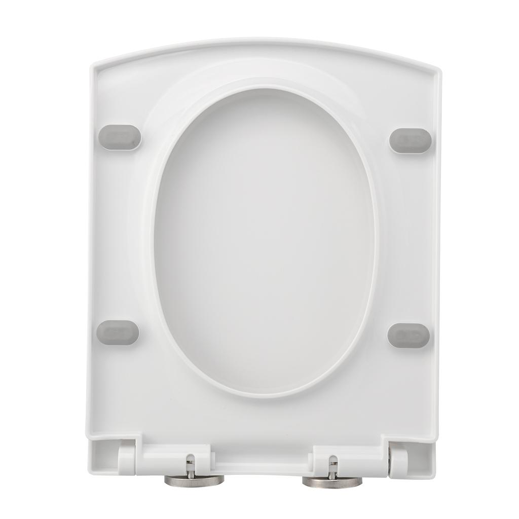 Square Toilet Seat PP Thick Quiet Close Toilet Lid Modern Bathroom Accessory for Home Comfort