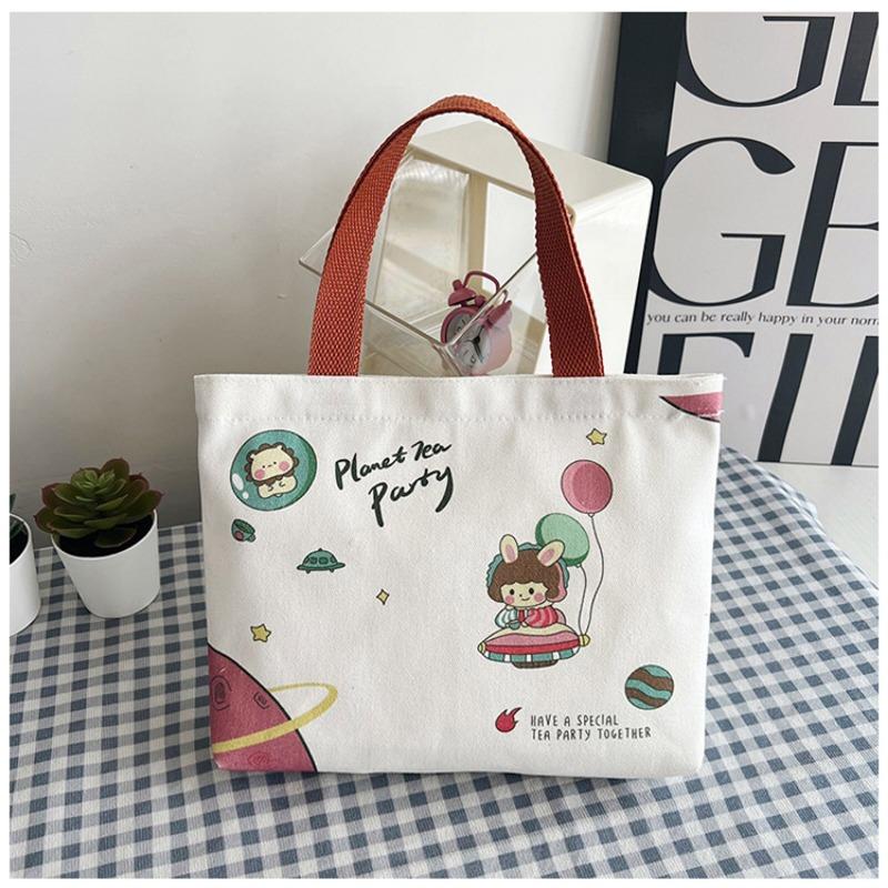 Canvas bag women's new canvas bag versatile casual hand bag bento bag work small bag