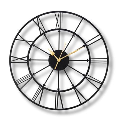 Moderne Römische Metall Wanduhr für Zuhause, Büro, Wohnzimmer, Schlafzimmer, Kinderzimmer und Küche | Neueste Heimdekoration | Farbe Schwarz (Batterie enthalten)