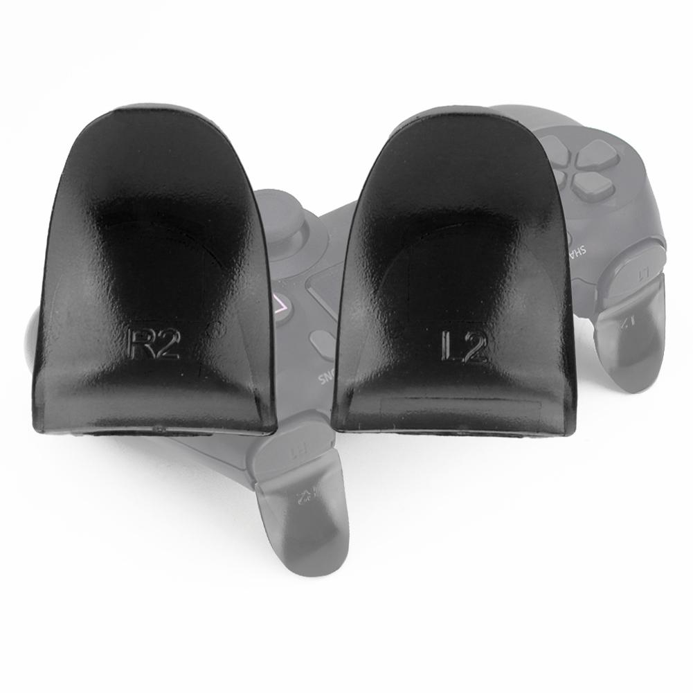 2 PCS Set Durable R2 L2 Buttons Trigger Extender Extension for PS4 Controller (Black)