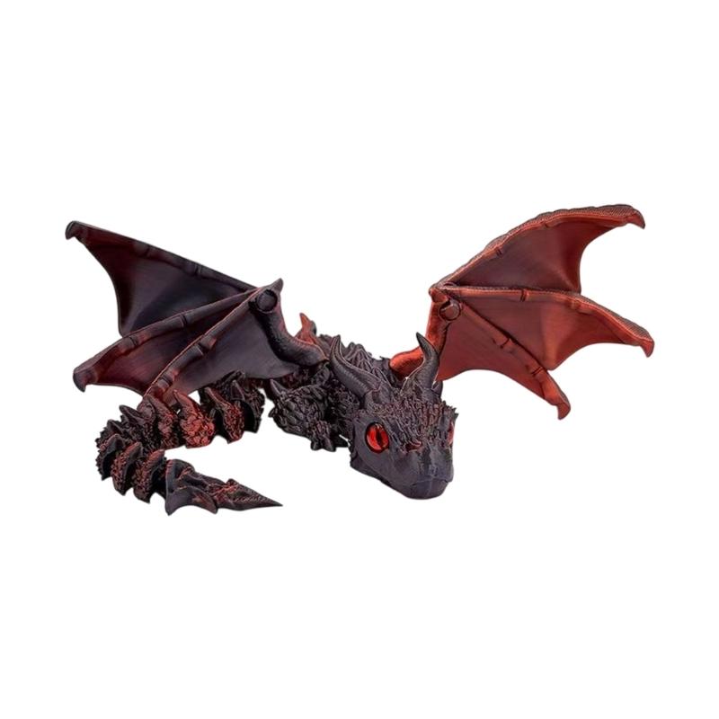 Friendly Plastic Large Horn Dragon Figurine 3D Printed Safe Table Decoration Lightweight Art Piece for Kids Christmas Gift