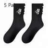 5 Pairs of Women's Spring and Autumn Pure Cotton Deodorant In The Tube Pile Socks