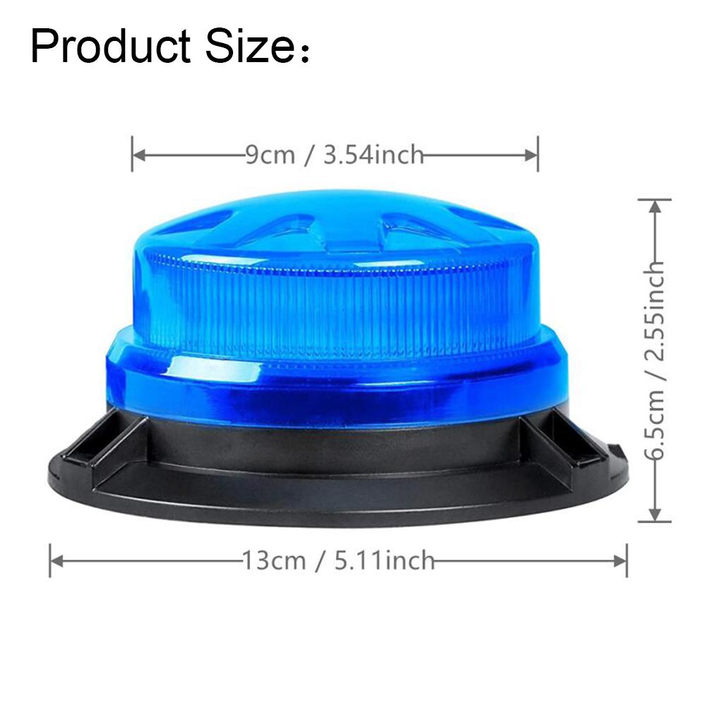 24 LED Blue Strobe Light Car Roof Flash Warning Beacon Light LED Emergency Indication Lamp for Vehicle Forklift Truck Tractor
