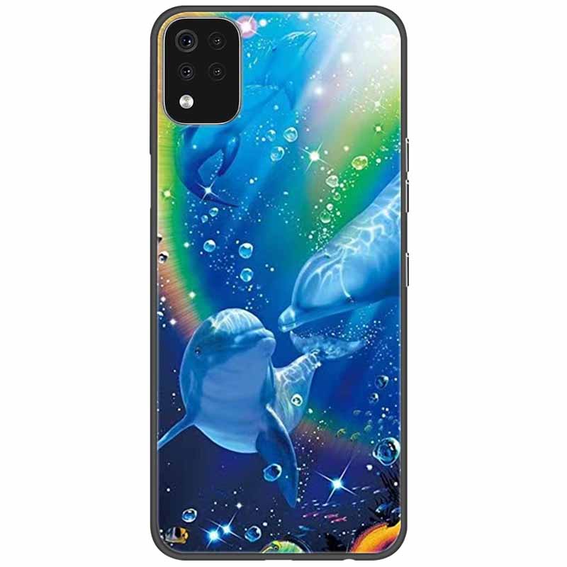 Phone Case For LG K42 K52 K62 Q52 Case Soft Painted Wolf Silicone Black Covers For LG K62 Cases K 42 Shockproof Funda for LGK52