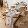 Yousheng Floral Embroidery Table Runner Embroidered Flower Tulle Table Runner Spring Summer Table Runner for Home Dinner Party Holiday Decoration