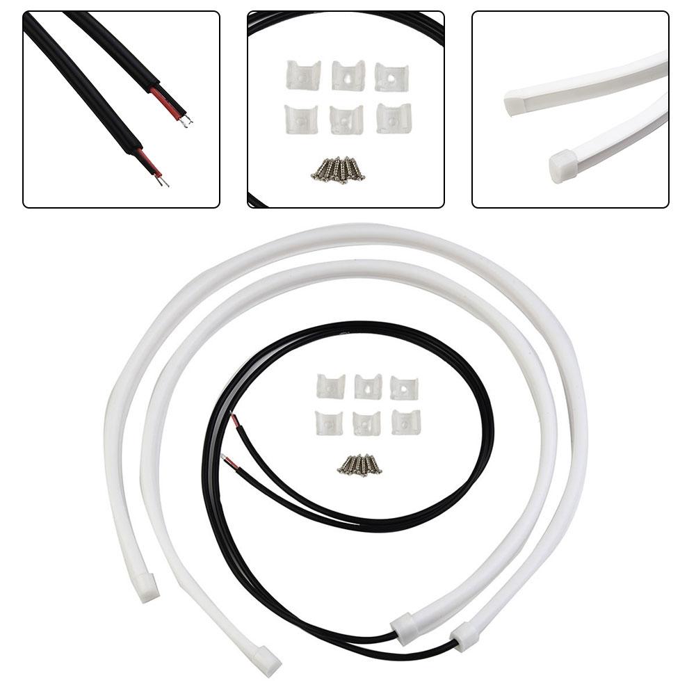 Car Lights 6000K 2pcs White 60cm Hose LED Bar Daytime Driving Headlight