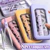 8PCS Triangle Ruler Student Ruler Set Protractor Stationery Ruler Set  School Starts