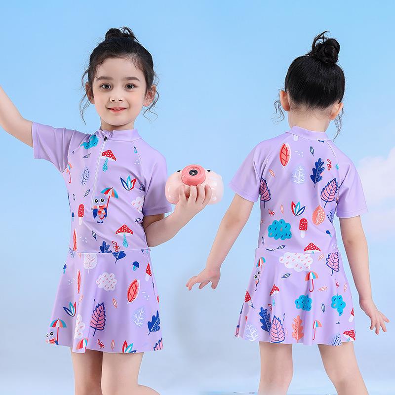 Trendy Princess Summer Swimsuit: One-piece Skirt Style for Girls