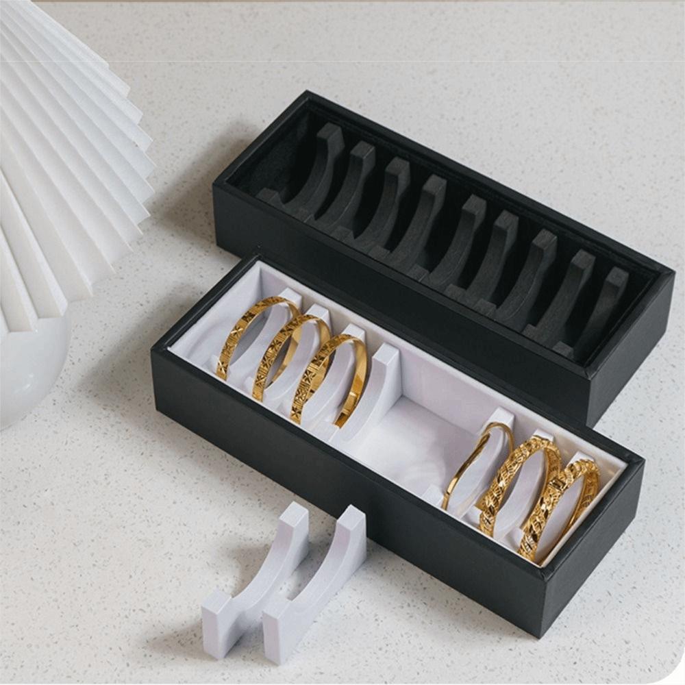 Rectangle Shape Jewelry Organizer 10/40 Slots Bracelet Display Plate Bangle Holder Tabletop