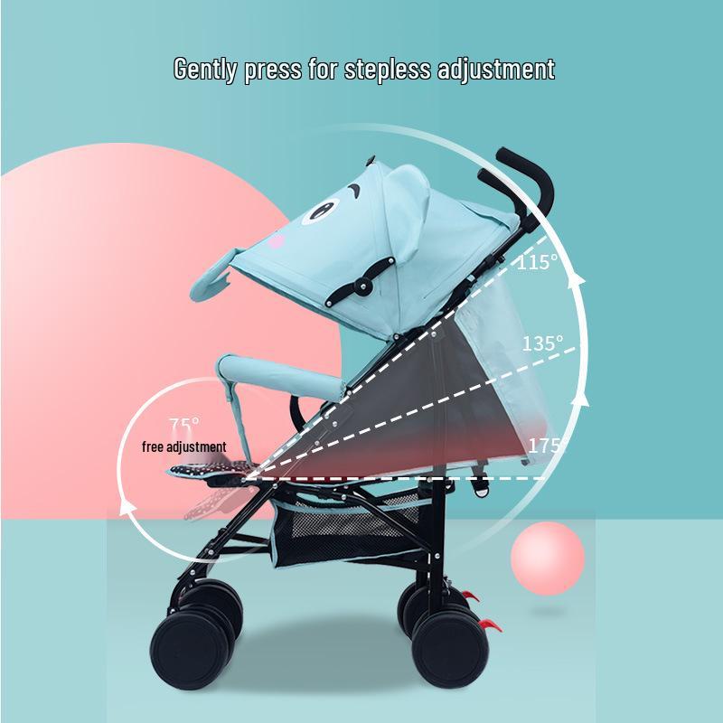Cartoon Elephant Dual-Use Baby Stroller - Adjustable, Portable, and Safe for Winter and Summer