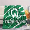 1PC Custom Name SV Werder Bremen Patterned Flannel Blanket Suitable For All Seasons for Home Decor Warmth and Comfort Gifts Holiday Present