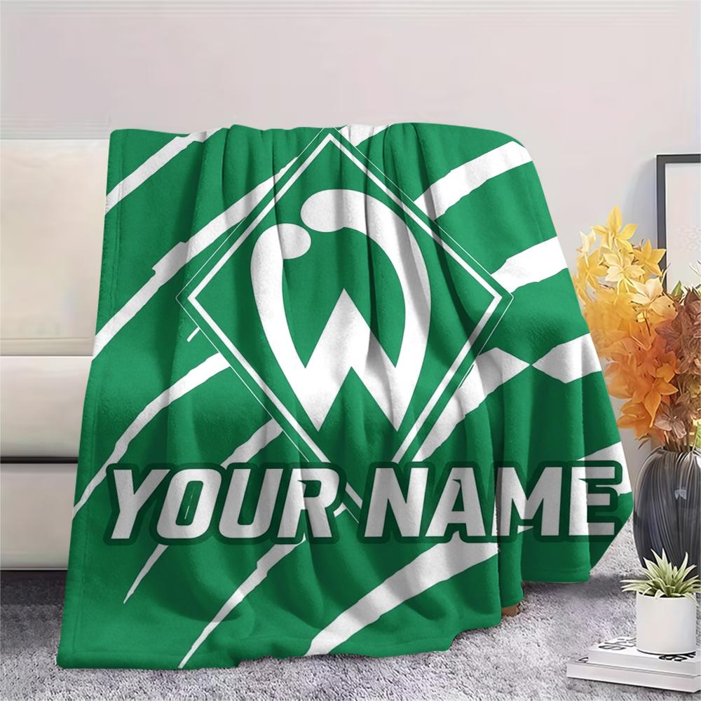 1PC Custom Name SV Werder Bremen Patterned Flannel Blanket Suitable For All Seasons for Home Decor Warmth and Comfort Gifts Holiday Present