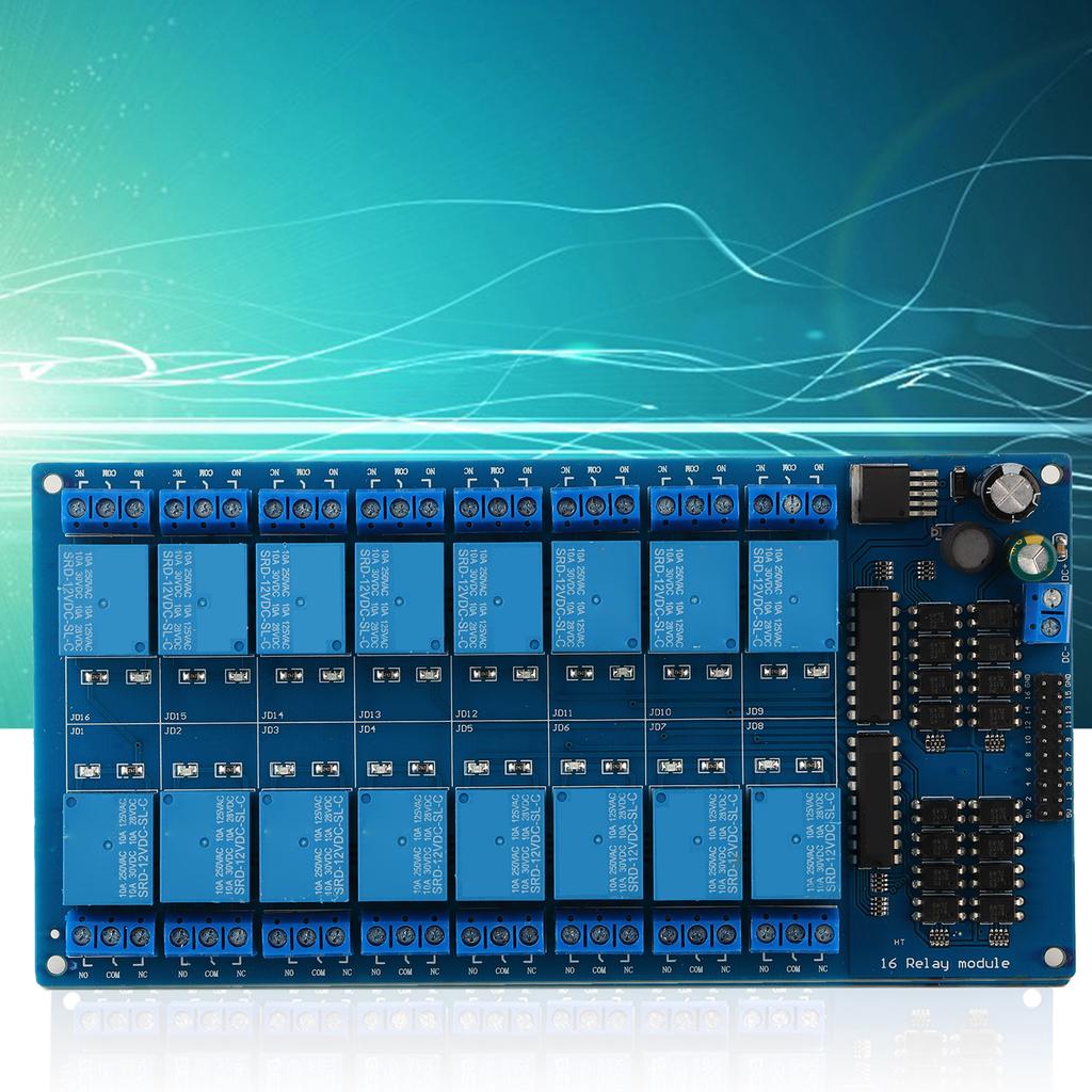 16 Channel Relay Module Electromagnetic Board for ARMAVR PIC PLC Low Level Trigger12V
