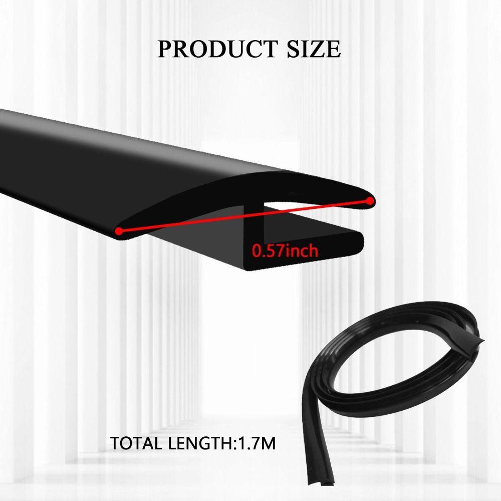 1.7M/5.6Ft Length Car Windshield Cowl Rubber Seal Strip H-Shape Profile Rubber Auto Front Rear Windshield Seal All Weather