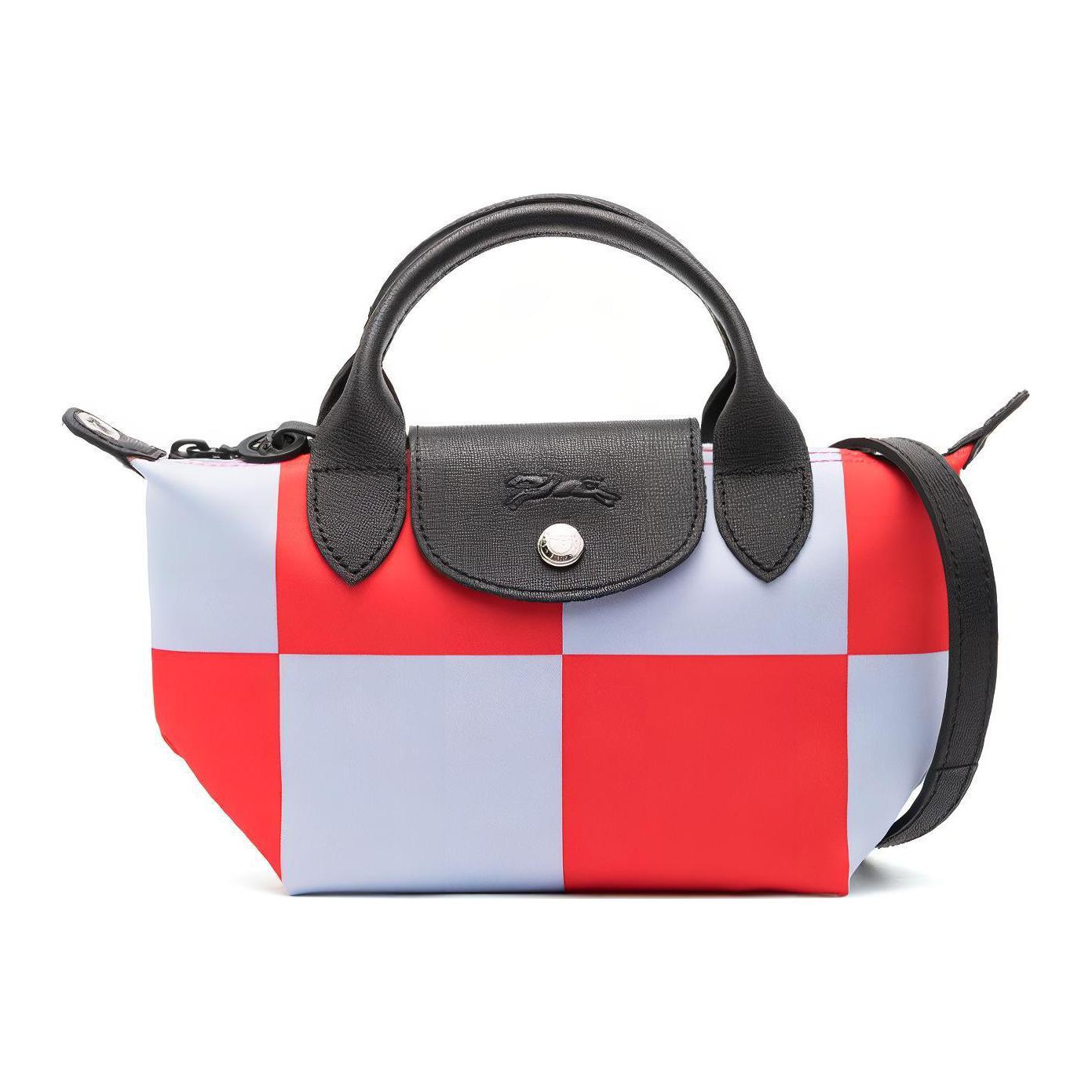 

Longchamp Le Pliage Embossed Logo Snap Flap Square Hardware Mini Dumpling Bag Crossbody Shoulder Tote Women Bags Sky-Blue Red 1500HDCH90 Basic Set (Bag+Dust Bag)