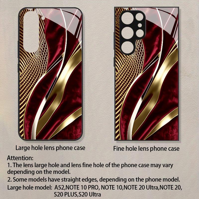 Rote Gold Samt texturierte Kunst gehärtetes Glas Handyhülle geeignet für Samsung GalaxyS26 S25 S24 S22 S21 S20FE/Ultra/Plus Anti-Drop