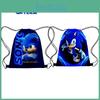 Sonic Hedgehog Drawstring Bag Portable Oxford Cloth Bag For Gifts Blue Color Creative Cartoon Style