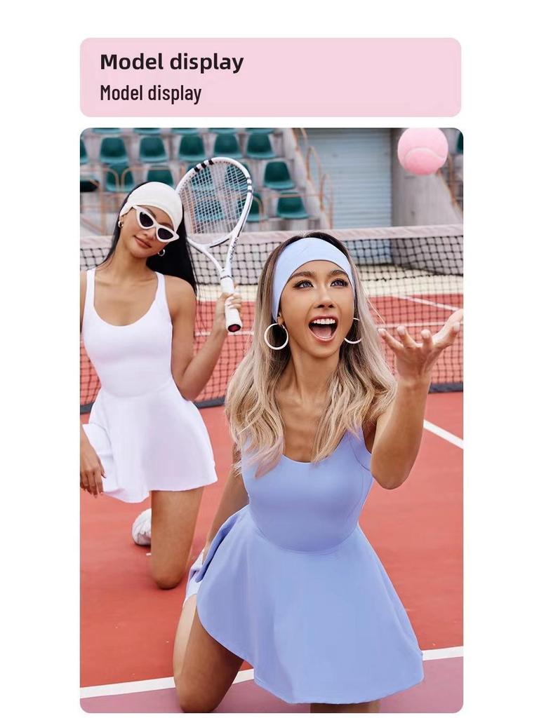 Women's Slim Fit Tennis Skirt with Built-In Shorts & Fishnet Back Sportswear