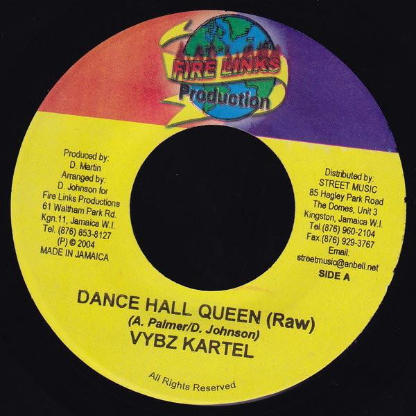 7inch Record VYBZ KARTEL - Dance Hall Queen NONE Fire Links Prod 2004 Jamaica Reggae, Ska & Dub Used