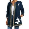 Moda Doamnelor Vintage Print Etnic Jachetă cu mânecă lungă Jachetă Cardigan Top