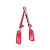 9/12 Inch Spatula Tongs with Stand Red Cooking Tongs Slotted Silicone Tongs for Kitchen Grilling BBQ Buffet Serving