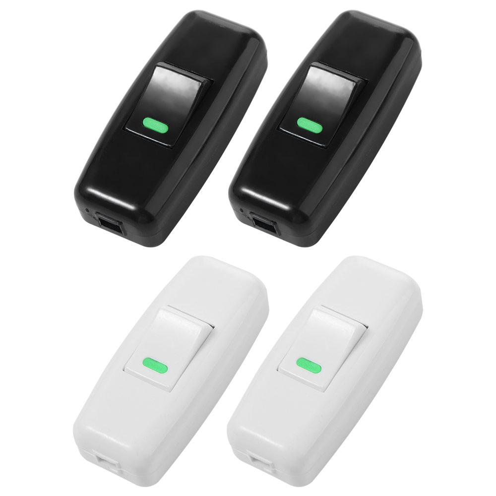 2pcs Classic Small Rocker Button Plastic Light Switch Inline on/Off Boat Shape Switch  Desk Light