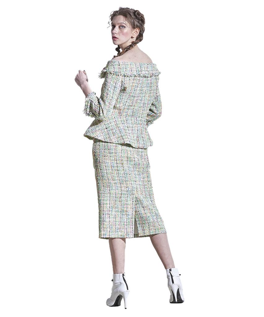 Greedius Tweed H-Line Skirt