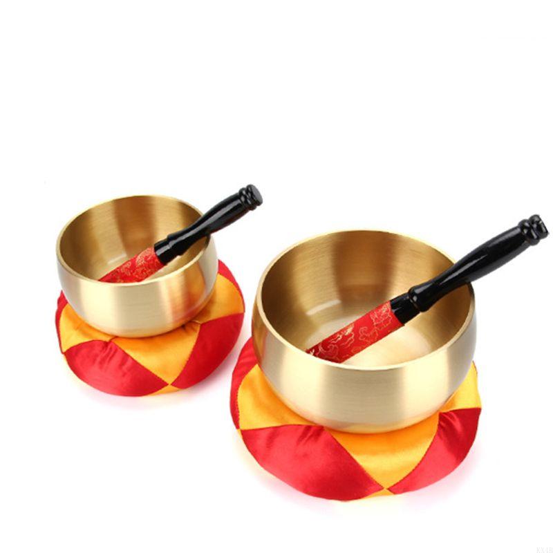 KX4B Tibetan Buddhism Singing Bowl Hand Hammered Yoga Meditation Gift
