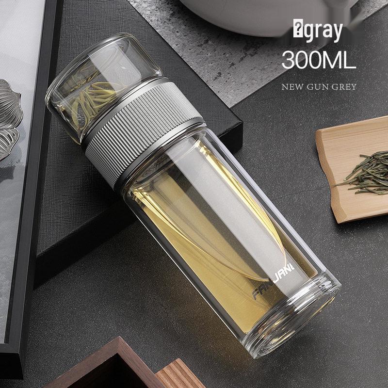 Portable Heat-Resistant Glass Tea Infuser Cup