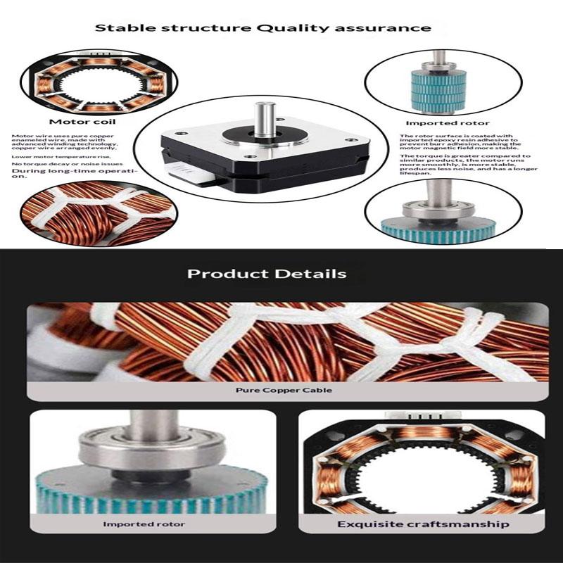 1Pcs Metal 1.0A 12V 14N.cm CNC Laser Engraver Motor 3D Printer Extruder 4 Lead For Nema 17 22mm 42 Stepper Motor 42*42*23mm
