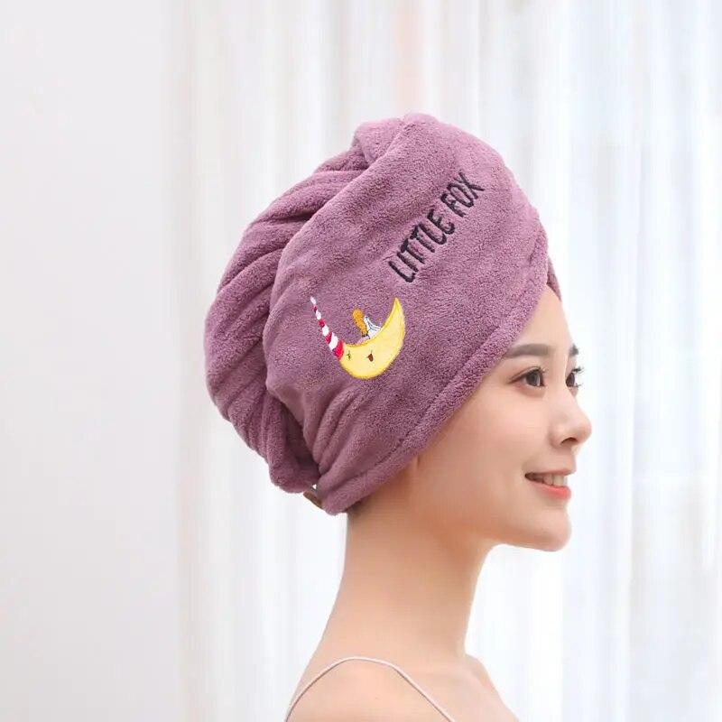 Hair Drying Towel Microfiber Hair Towel Wrap with Buttons Super Absorbent Twist Turban Shower Gift for Kids and Women