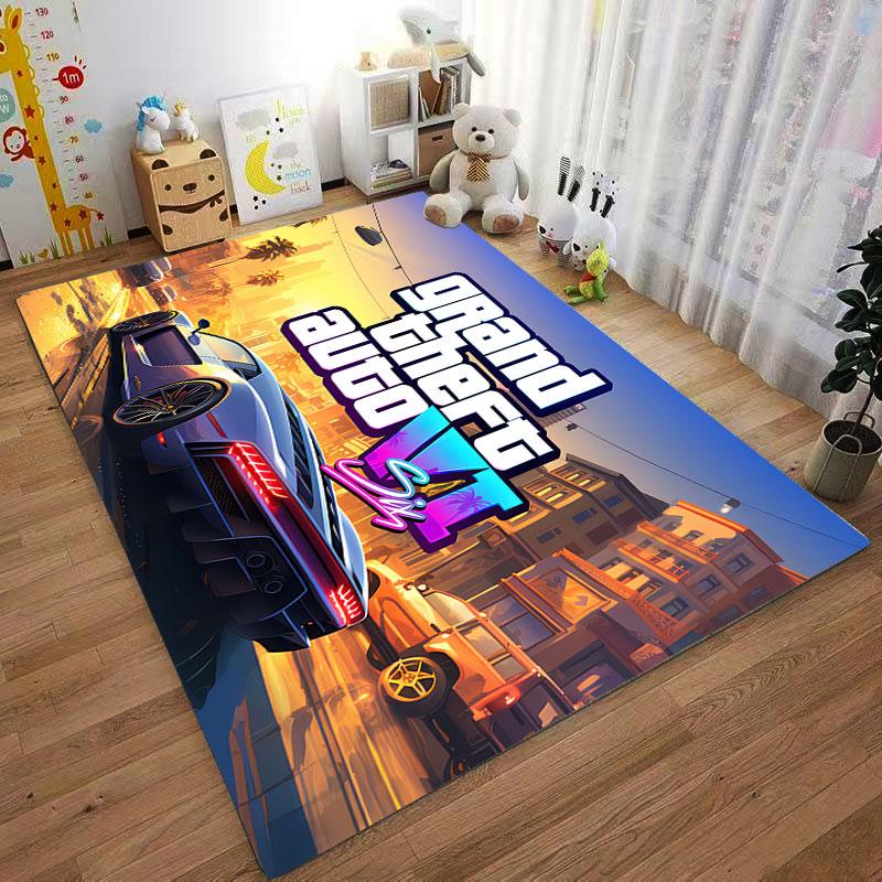 אמנות של Grand Theft Auto VI מתאימה כמחצלת מונעת החלקה לספה בסלון או בחדר השינה