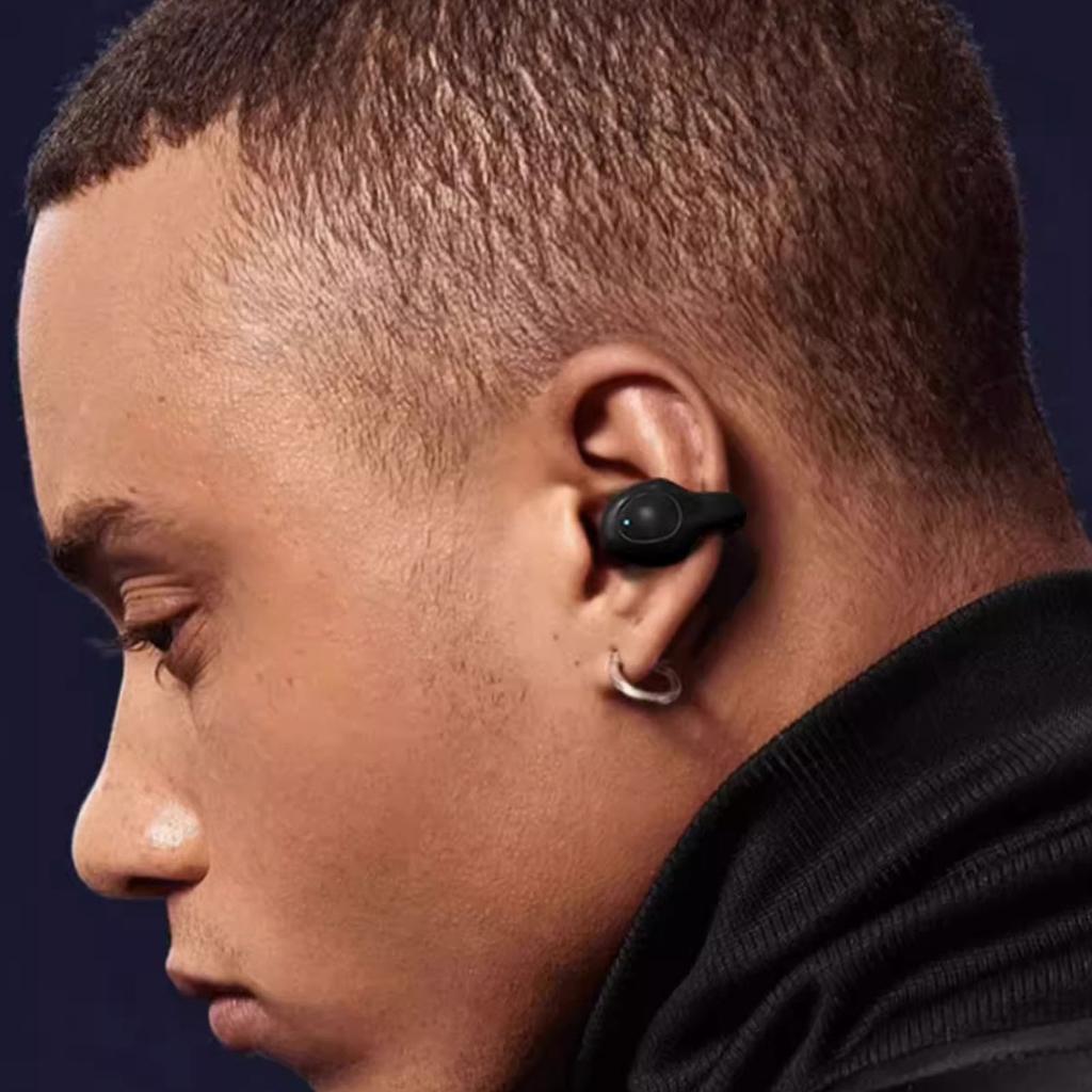 Earclip Bluetooth Earphone Wireless Digital Display Universal for Sports Work Life Skin Color