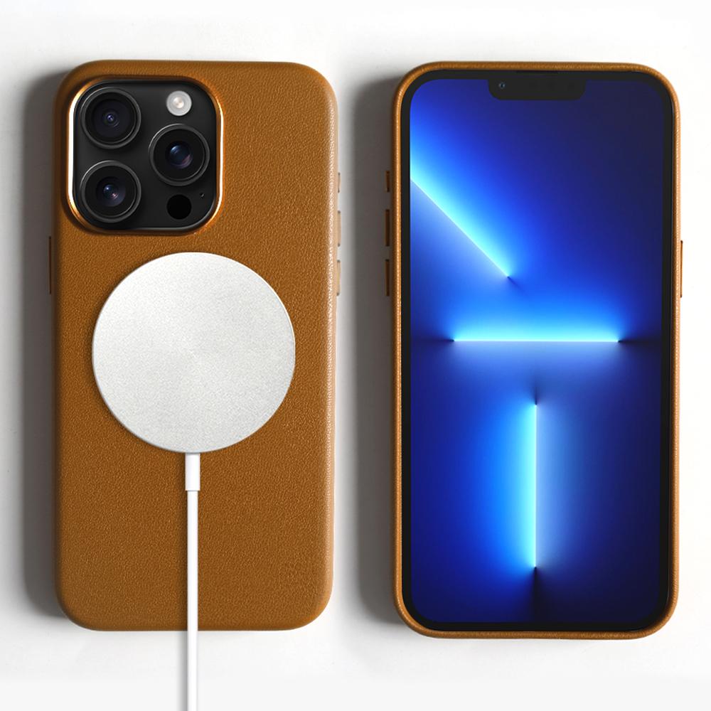 

For iPhone 13 Pro Magnetic Case Eco-Friendly RPET Phone Back Cover GRS Certified Light Brown