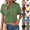 Women's Color Shirt Casual Short Sleeved Button Up Shirt For Women