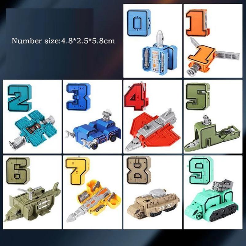 DIY Assembling Building Blocks Educational Playthings Action Model Transformation Number Robot Deformation Robot Toy for Kids Presents