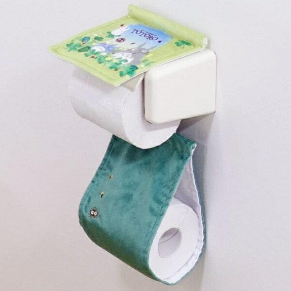 Toilet accessories featuring Totoro Aozora Donguri paper holder cover green. Senko My Neighbor cute character Ghibli life.
