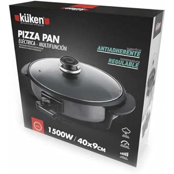 Pizza Pan - KUKEN - ALFA 18930 - Anti-adhésif - 40 X 9 Cm - 1500 W