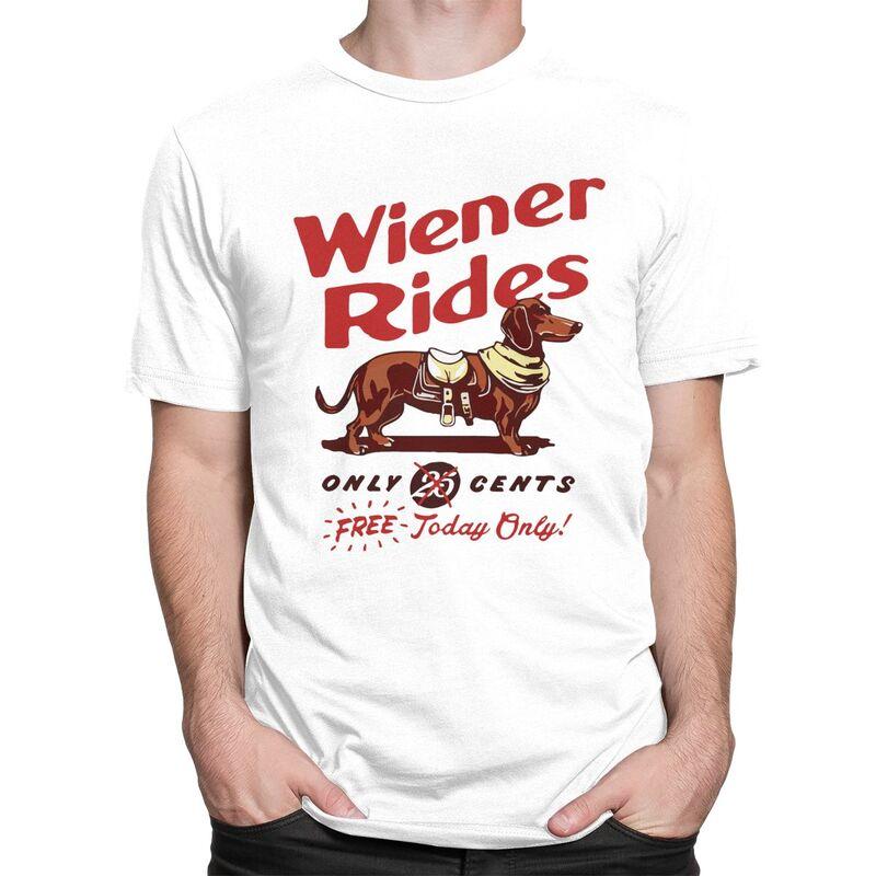 Men Dachshund Wiener Rides Only 25 Cents Free Today Only T Shirts Pure Cotton Colthing Leisure Creative Graphics Tee Tops