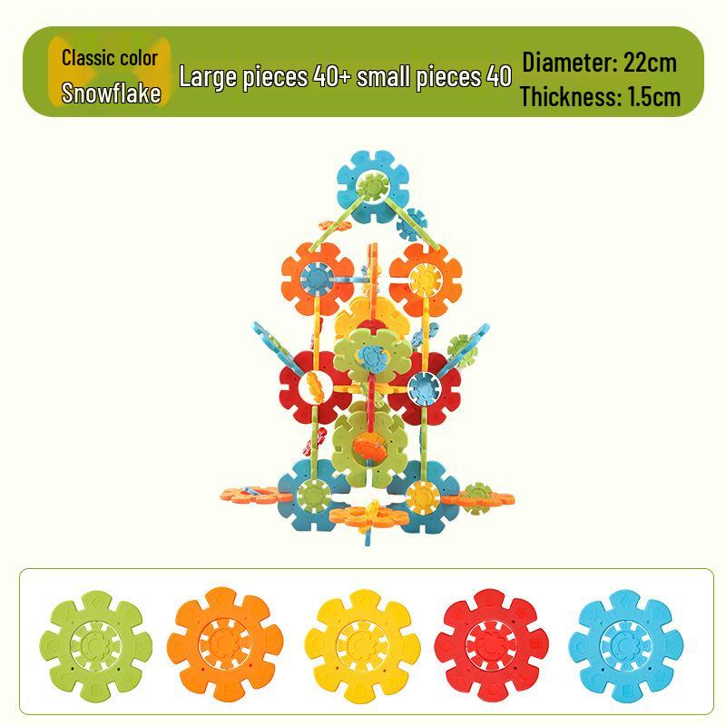 Super Large 26CM Snowflake Plates - Kindergarten Outdoor Construction Game Blocks for Parent-Child Play
