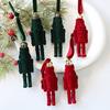 Flocking Nutcracker Hanging Ornament Decorative Nutcrackers Statue Christmas Soldier Charm Holiday Tree Decoration Pendant