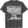 ThreadWeird Alien Cat UFO T-Shirt Classic Fit Round Neck Black Adult T Shirts for Women  Harajuku Luxus Marken Playeras De 82975
