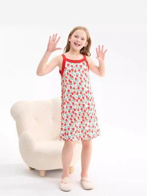 2024 Summer Ice Silk Princess Dress for Girls - Fashionable and Lightweight Nightgown