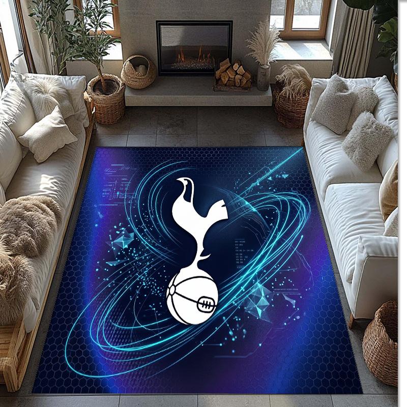 Tappeto in Flanella Stampato Tottenham Hotspur Antiscivolo Morbido Poliestere Tappeto per Pavimento Tappetino Decorativo per Interni per Camera da Letto Soggiorno Divano