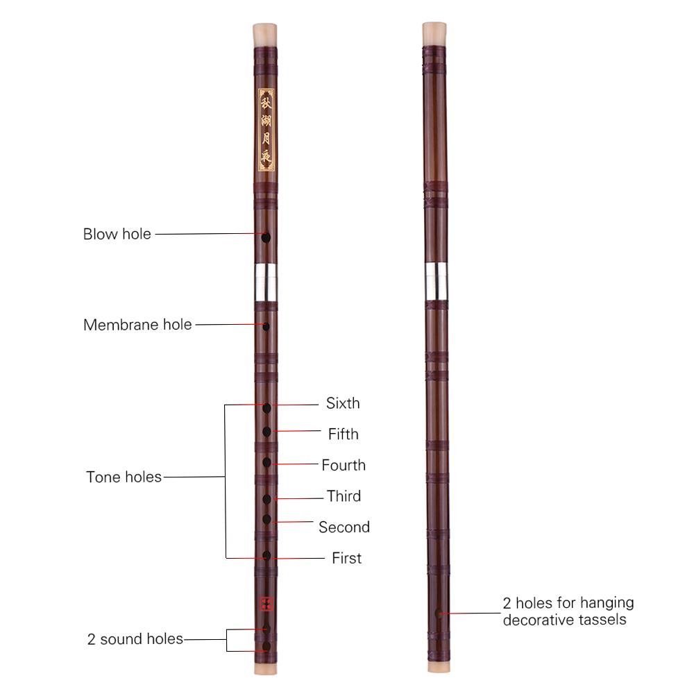 Pluggable Bitter Bamboo Flute Dizi Traditional Handmade Chinese Musical Woodwind Instrument Key of C Study Level
