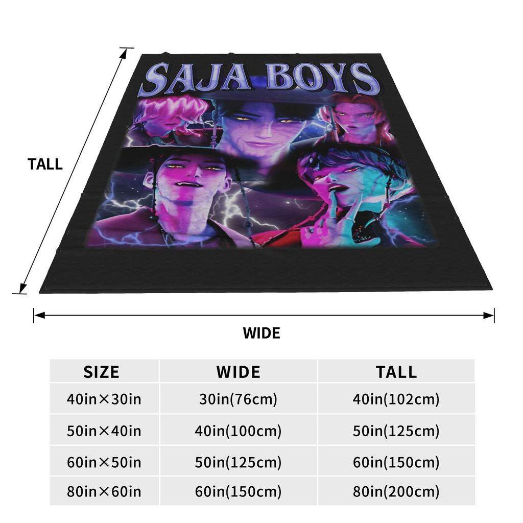 Saja Boys Huntrix Blanket Kpop Demon Hunters Flannel Awesome Warm Throw Blanket for Bedding Lounge  Winter