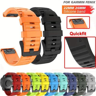 22mm/26mm Sport Silicone Strap for Garmin Fenix 8/7/6/5/7X/6X/5X
