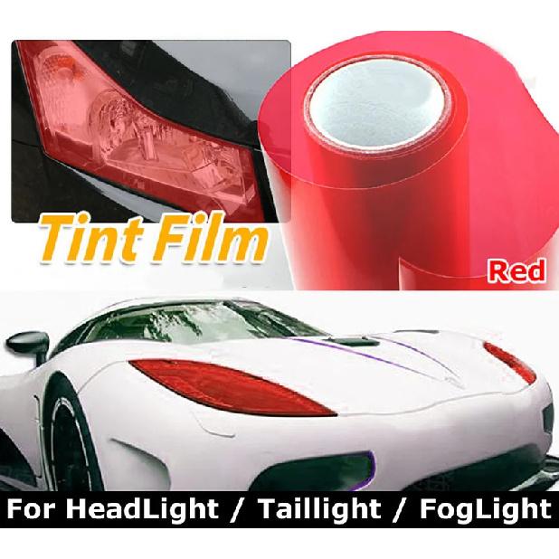 

30cm RED Tint Film Lens Vinyl Wrap Sticker For Car Auto Headlight Taillight Fog Light 12 inch/ 1Ft 30x150cm 12x60in червоний