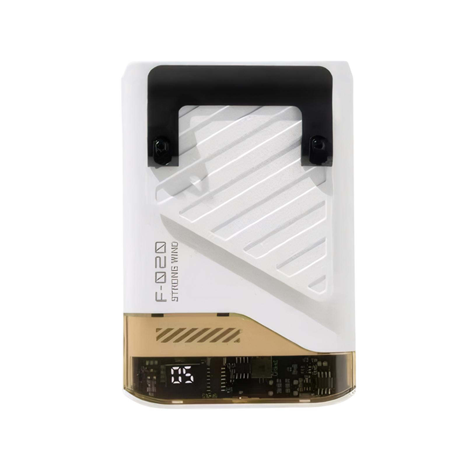 

Portable Waist Fan Mini Rechargeable Portable Fan with Power Bank LED Display Wireless Fan for Outdoor Five-speed Cooling White белый