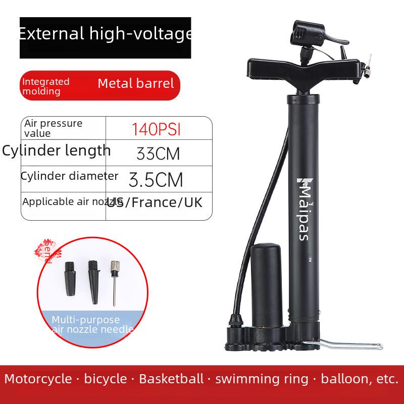 Pompă Manuală Multifuncțională de Înaltă Presiune pentru Biciclete, Vehicule Electrice, Motociclete, Mașini și Mingi de Baschet